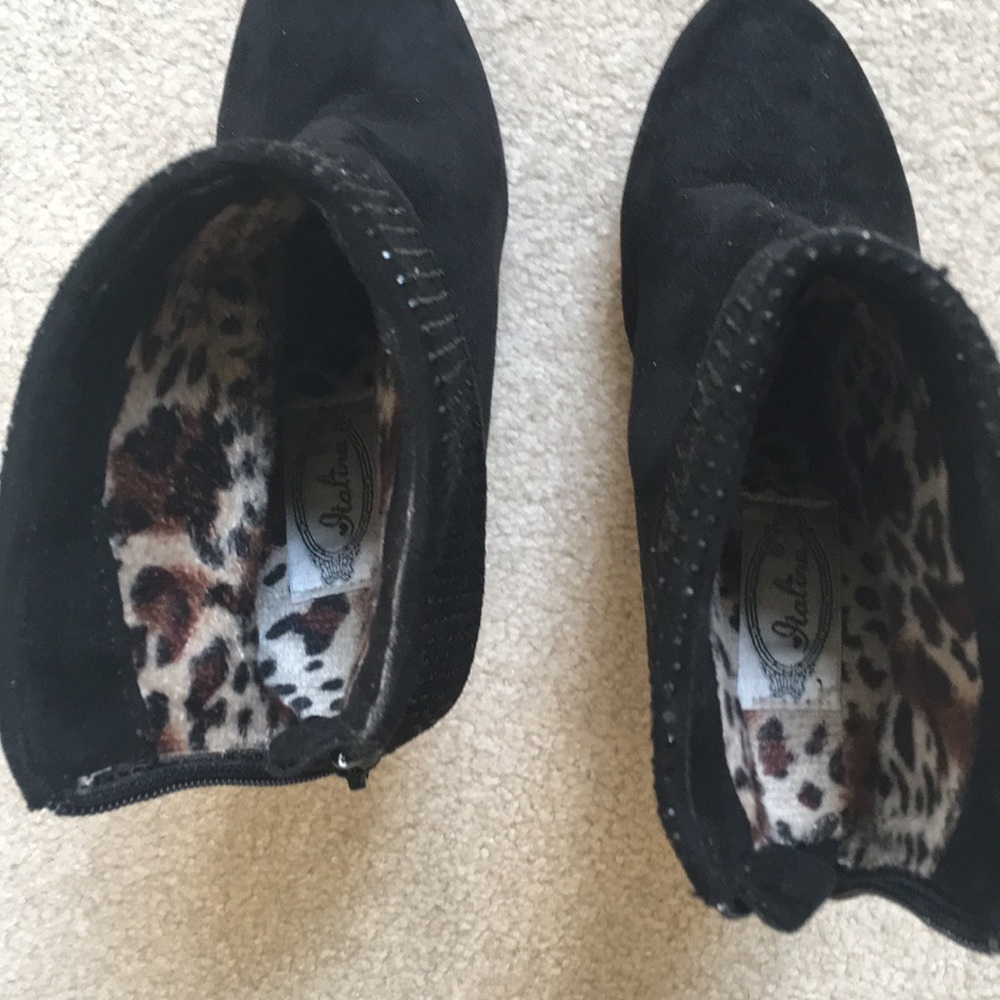 Black Suede stacked ankle boot Size 6 - Picture 5 of 6